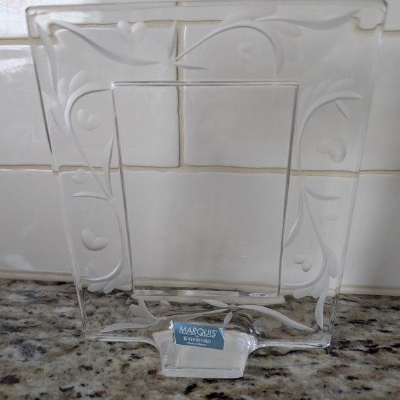 Waterford Marquis Yours Truly Small Frame Lead Crystal Poland 2.75" x 4" - Picture 2 of 5